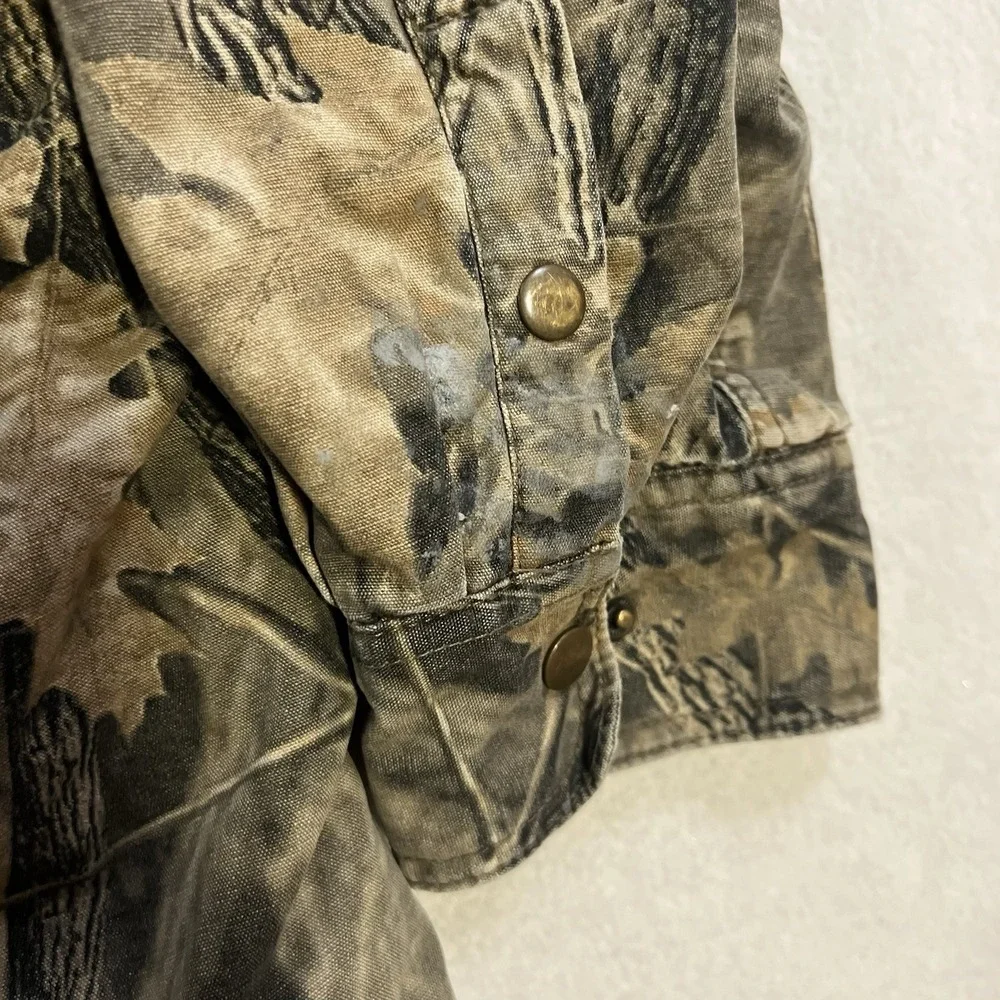 Vintage Puritan Real Tree Camo Utility Jacket Men's L (42-44) Fleece Lined Y2K
